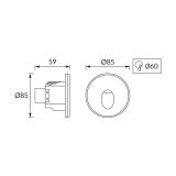 Ideus oczko ścienne schodowe LED Azyl C 1,6W 70lm 4000K białe IP54 03905
