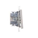 Simon 55 Przycisk zwierny pojedynczy rozwierny bez piktogramu szybkozłączka Aluminium mat TPR1.01/143 KONTAKT