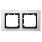SONATA Ramka podwójna - kolor szczotkowane aluminium