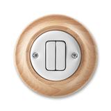 DECENTO Wyłącznik świecznikowy Bezśrubowe podłączanie przewodów biały/buk naturalny