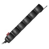 Przedłużacz 5-krotny 2P+Z (Schuko), z wyłącznikiem, 3m H05VV-F 3x1,5mm2, Imax=16A, płaska wtyczka, c ES-7(GS)/B/3 ORNO
