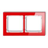 DECO Ramka uniwersalna podwójna - efekt szkła (ramka: czerwona; spód: biały)