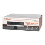 Gniazdo meblowe z uchwytem montażowym ładowarką USB i przewodem 1,8m 3x2P+Z 2xUSB (typ A 2,1A) FS-7