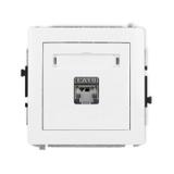 DECO Mechanizm gniazda komputerowego pojedynczego 1xRJ45, kat. 6, ekranowany, 8-stykowy biały mat