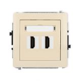 DECO Mechanizm gniazda podwójnego HDMI 2.0 beżowy
