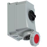 GNIAZDO Z WYŁĄCZNIKIEM 0-1 DUŻE BLOKADA MECHANICZNA 63A 400V 3P+Z+N IP67 IP67