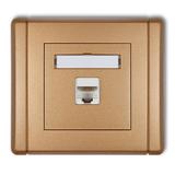 FLEXI Gniazdo komputerowe pojedyncze 1xRJ45, kat. 5e, 8-stykowe złoty metalik