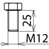 Śruba sześciokątna DIN 933 M12x25 mm stal nierdzewna NIRO