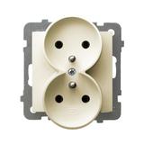 AS Gniazdo podwójne z uziemieniem moduł bez ramki - kolor ecru