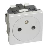 MOSAIC - Gniazdo 2P+Z IP31 16 A - 250 V~ płaskie - zaciski automatyczne - Aluminium, Legrand