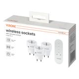 Zestaw bezprzewodowych gniazd MINI sterowanych pilotem 3+1 2300W