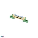 LISTWA ZACISKOWA NA IZOLATORACH PŁASKICH 8x12 6-TOROWA ZIELONA