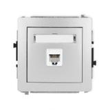 DECO Mechanizm gniazda telefonicznego pojedynczego 1xRJ11, 4-stykowy, beznarzędziowe srebrny metalik
