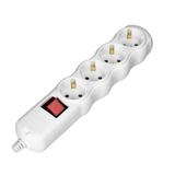 Rozgałęźnik wielogniazdowy 4x2P+Z z wyłącznikiem Schuko biały OR-AE-13265(GS)/W ORNO