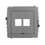 DECO Mechanizm gniazda multimedialnego podwójnego bez modułu, bez pola opisowego (standard Keystone)