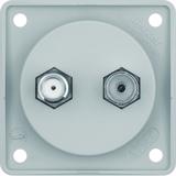 BERKER Integro Flow Gniazdo antracytenowe Radio/SAT z obudową nieekranowaną szary 945602506 HAGER