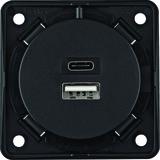 Integro Gniazdo USB ładowania podwójne A+C, 230V, 3.0 A; antracyt mat