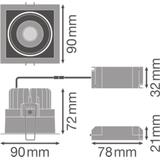 Oprawa SPOT SQUARE DARKLIGHT ADJUST 8W 3000K FL WT
