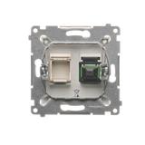 Simon 54 Gniazdo światłowodowe / optyczne pojedyncze SC/APC złoty mat