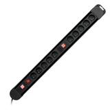 Listwa zasilająca 10 gniazd kabel 3x1,5mm2 długość 1,5m 2xWyłącznik podświetlany dwutorowy PS-3/B/1,