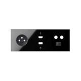 Simon 100 Panel 3-krotny: 1 gniazdo + 1 HDMI + 1 USB + 1 TV + 1 RJ45 czarny 10020317-138 KONTAKT