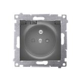 Simon 54 Gniazdo IP44 Z USZCZELKĄ 16A z. śrub. klapka transp. czarny *Uszczelka do ramek S54 PREMIUM