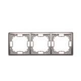 Simon Basic Standard Ramka 3-krotna – uniwersalna poziom i pion stal inox BMR3/21 KONTAKT