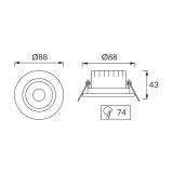Sufitowa oprawa punktowa MONI LED C 5W 4000K SILVER