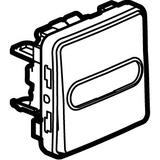 PLEXO55 PRZYCISK PODŚWIETLANY PRZEŁĄCZNY Z UCHWYTEM ETYKIETY BIAŁY/ECRU 10A-250V, Legrand