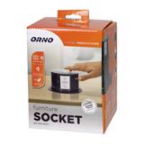 Gniazdo meblowe O10cm wysuwane z blatu z ładowarką indukcyjną ładowarką USB i przewodem 1,5m 3x2P+ O