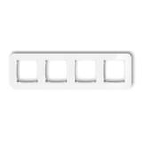 ICON Ramka uniwersalna poczwórna zaokrąglona - efekt szkła (ramka: biała; spód: biały) biały