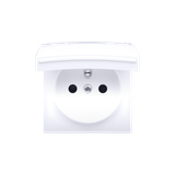 "Pokrywa gniazda z uziemieniem i z klapką białą IP44