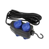 Przedłużacz warsztatowy bryzgoszczelny IP44, 4 gniazda (2+2) 2P+Z IP44, schuko, przewód gumowy, H05R