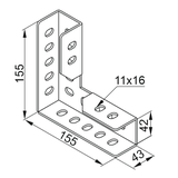 LWK90 Łącznik wzmocniony 90o 3,0 mm