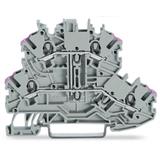 TOPJOBS złączka dwupiętrowa przelot. 4-przewodowa szara