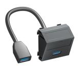 MTS-U3A F SWGR1, Wspornik multimedia USB 3.0 A-A, z kbl., gn.-gn.