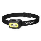 Latarka czołowa COB+LED, ładowanie USB, czujnik ruchu, czarna