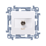 Simon 10 Gniazdo antenowe typu F pojedyncze biały