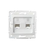 LOGI Gniazdo komputerowe podwójne niezależne (2x RJ45Cat 6 Jack) Biały 021420002 25111 KANLUX