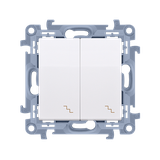 Simon 10 Łącznik schodowy podwójny 10A z. śrub. biały