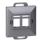 Płytka czołowa + 2xRJ45 Pearl, PC+ARJ45/P2, antracyt