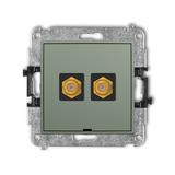 ICON Mechanizm gniazda antenowego podwójnego typu F (SAT) pozłacany, bez pola opisowego szałwiowy