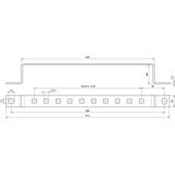 Szyna uziemiająca z otworami 11x11 mm na 10 zacisków, stal nierdzewna NIRO