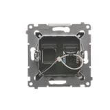 Simon 54 Gniazdo komputerowe pojedyncze RJ45 kategoria 6 z przesłoną przeciwkurzową brąz mat