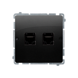 Simon BASIC WMUT-0020x2-Y011 Gniazdo telefoniczne RJ12 podwójne (moduł). Montaż gniazda n