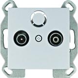 lumina Gniazdo RTV końcowe srebrny WL3012 HAGER