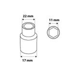 Nasadka sześciokątna 1/2", 11 mm