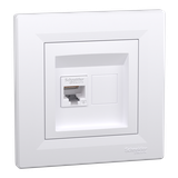 Asfora, gniazdo komputerowe RJ45 kat.6, UTP, biały