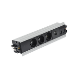 SIMON 480 TS48-510E30BK0-40 Indesk 3 gn. typ E + ładow. USB A+C i płytka dla 2 złączy RJ45 keystone;