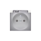 Simon 82 Pokrywa gniazda pojedynczego - klapka transparentna IP44 aluminium 82068KD-93 KONTAKT